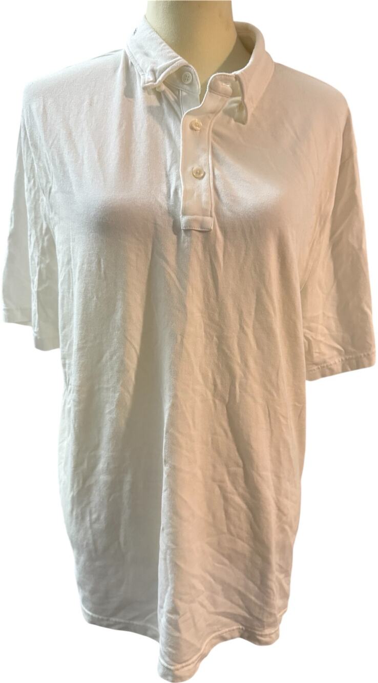 Faherty Brand Pima Cotton & Modal Polo Shirt, White, Men's XL